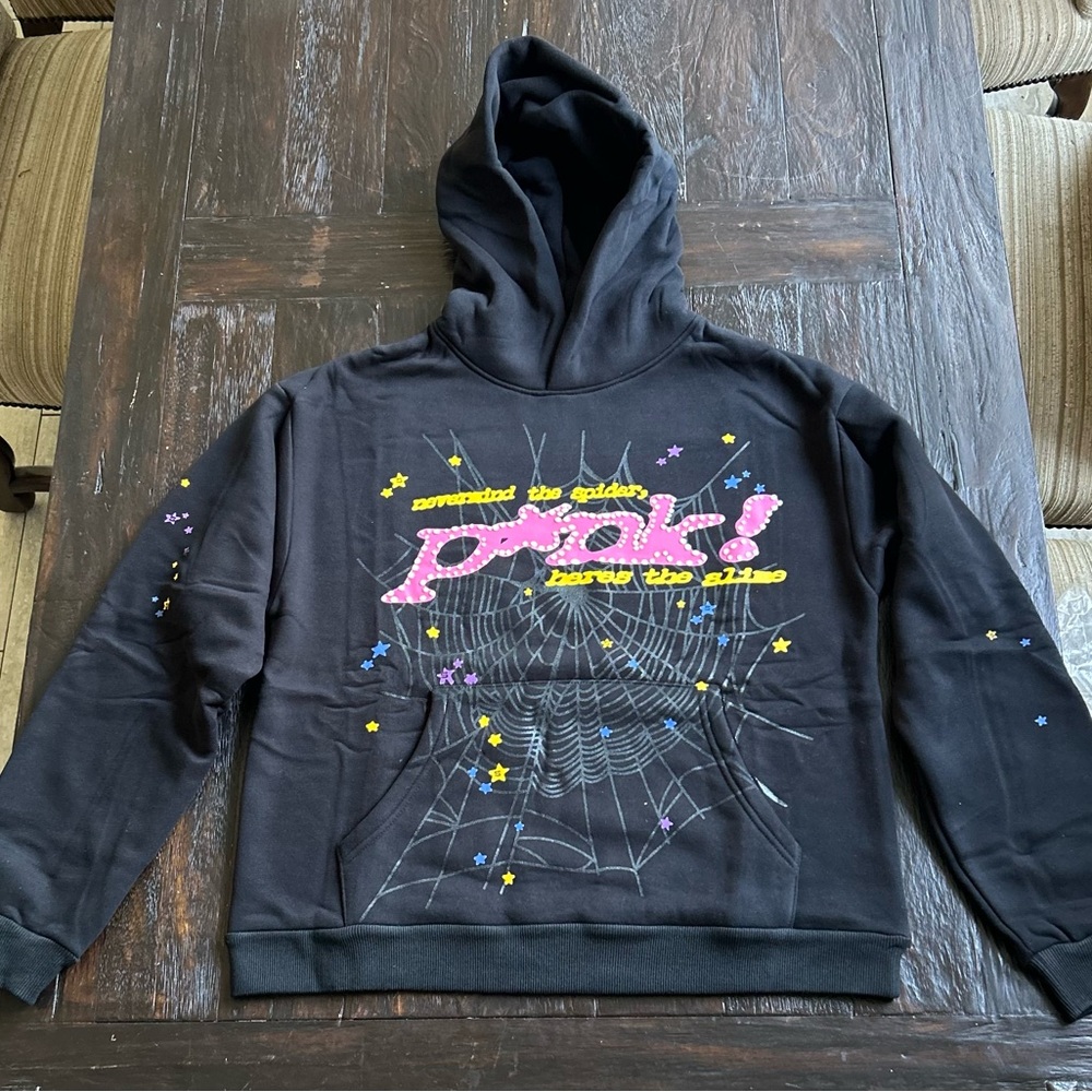 Sp5der Hoodie – “Spook!” Web Graphic Black Pullover